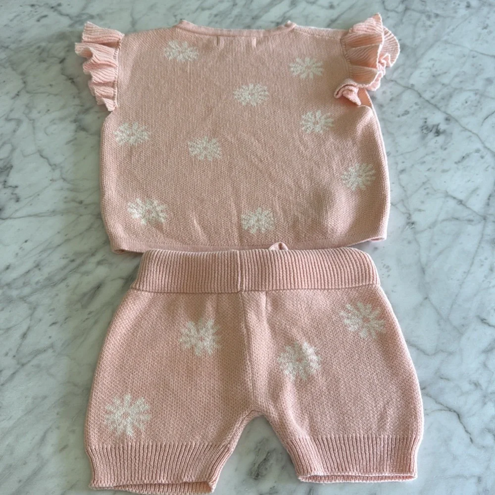 Harp Angel Organic Knit Short Set Size 6-12 Months